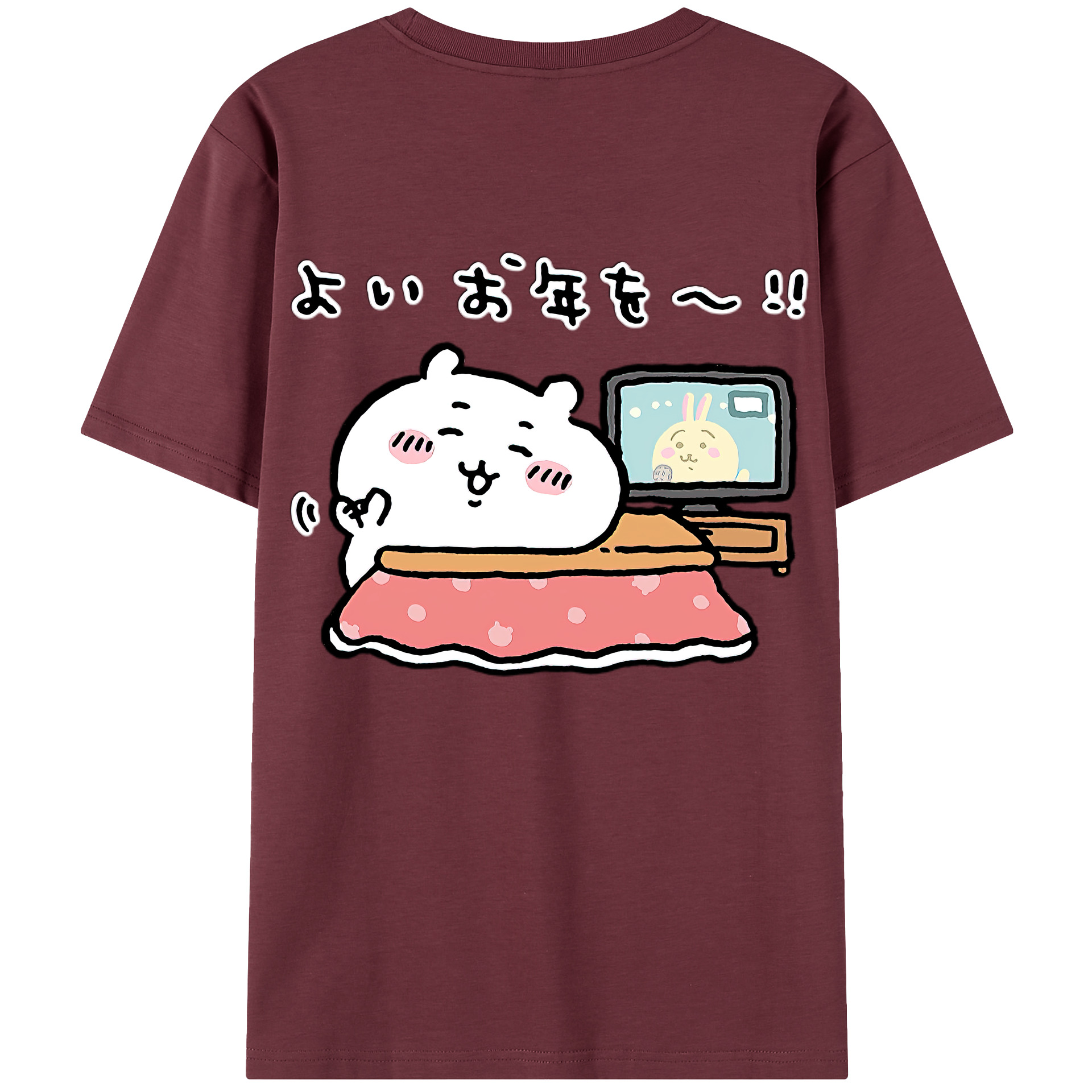 （画像用） ちいかわ ちいかわ Chii-kawa chiikawa 綿100％半袖Tシャツ（背面プリント）